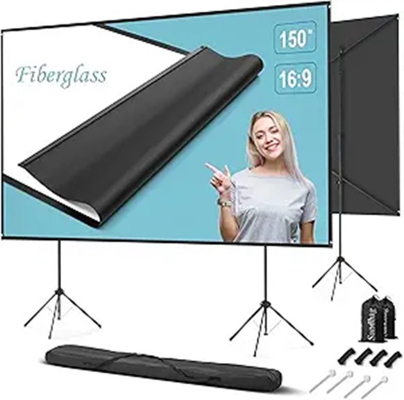 150-inch Outdoor Projector Screen with Stand