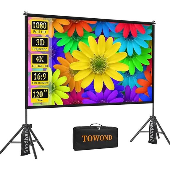 TOWOND 120-Inch Portable Indoor/Outdoor Projector Screen