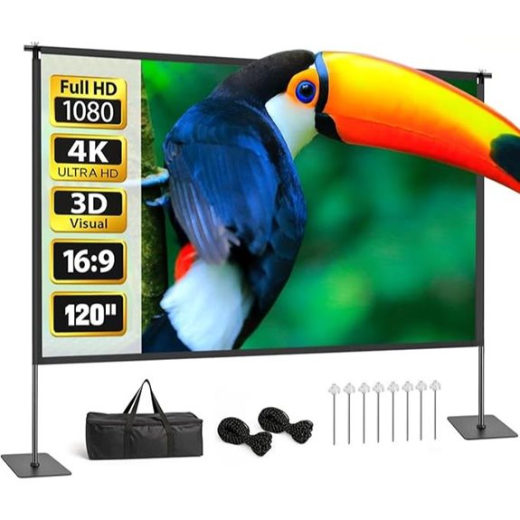 120-Inch Portable Indoor Outdoor Projection Screen