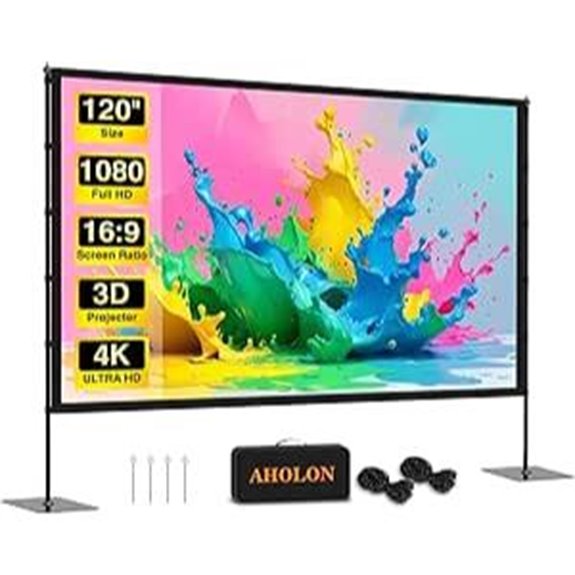 120-Inch Portable Outdoor Projector Screen with Stand