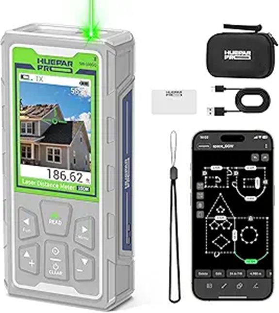 Huepar Pro Laser Distance Meter with Bluetooth & Camera