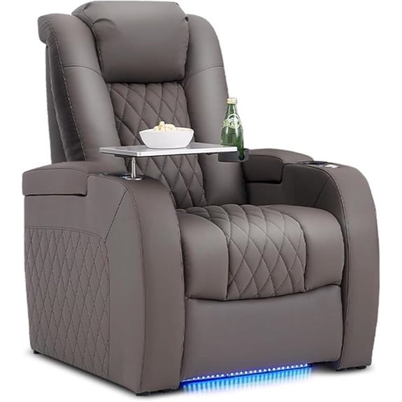 PBRO Leather Recliner Home Theater Chair with USB