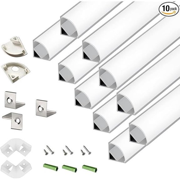 10-Pack 3.3FT LED Strip Aluminum Channel Kit