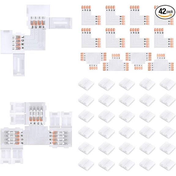 42Pcs LED Strip Connectors Kit for RGB Light DIY