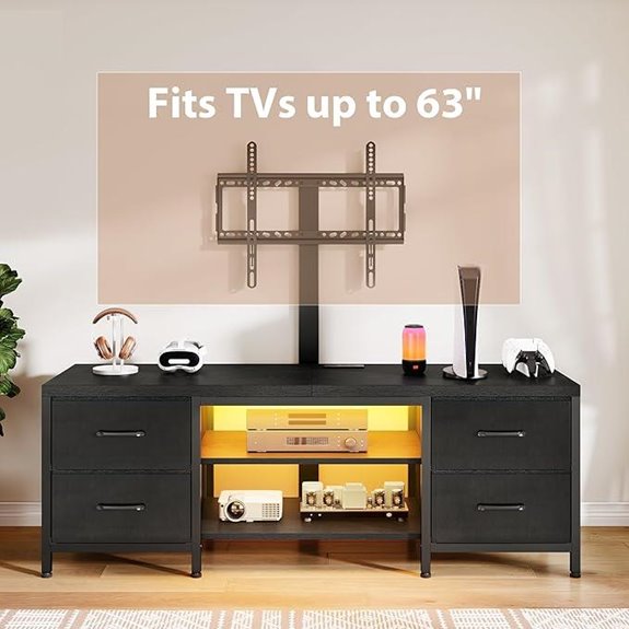 LED TV Stand with Mount and Power Outlet