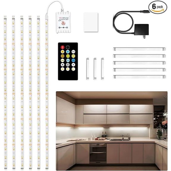 DAYBETTER Under Cabinet LED Light Kit with Remote