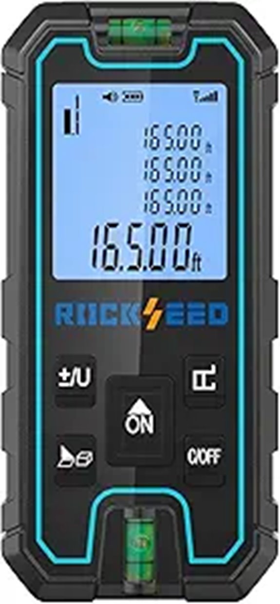 RockSeed Laser Distance Meter 165 Feet with Bubble Levels