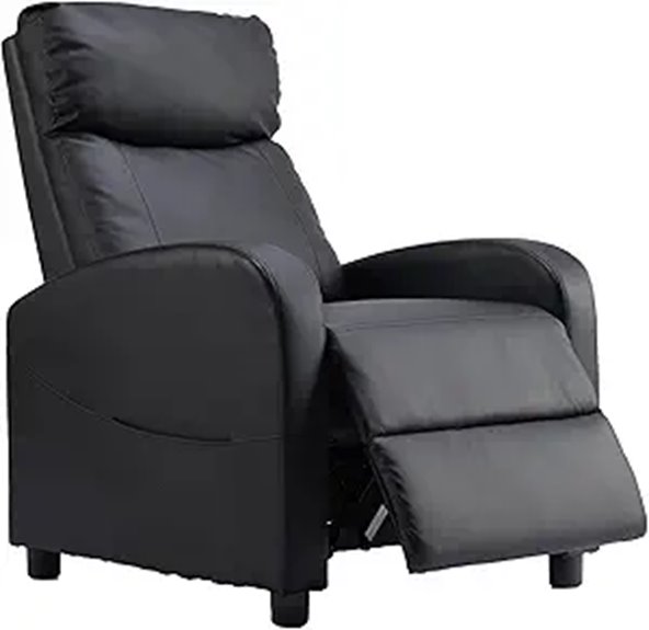 Sweetcrispy PU Leather Recliner with Lumbar Support