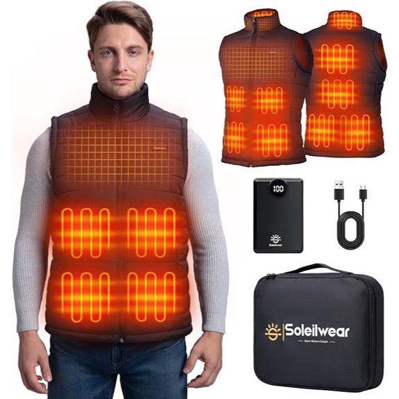 Men's Heated Vest with Battery 9 Zones for Outdoor Sports