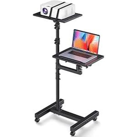 Adjustable Projector and Laptop Stand with Wheels
