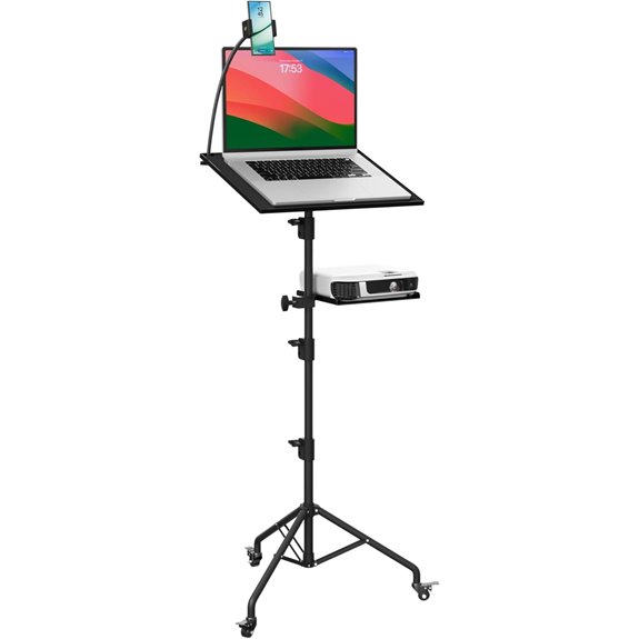 Portable Projector & Laptop Tripod Stand with Wheels