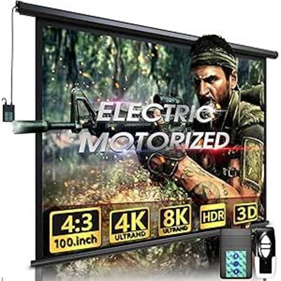 Motorized 100-Inch Indoor/Outdoor Projector Screen