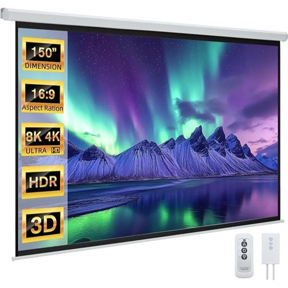 YODOLLA 150 Motorized 4K Projector Screen