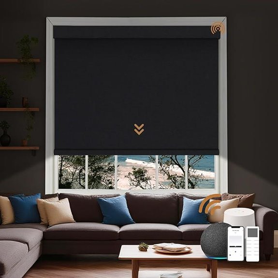 Motorized Smart Blackout Blinds with Remote for Windows