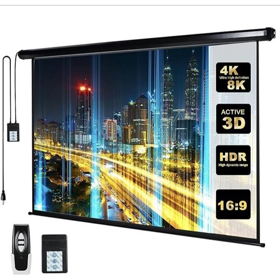 Kayle 110 Motorized Projector Screen with Remote