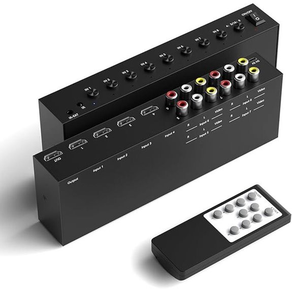 8-in-1 HDMI and RCA Switcher with 4K Support