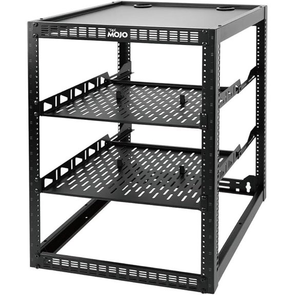 Tecmojo 16U Open Frame Network Rack with Shelves