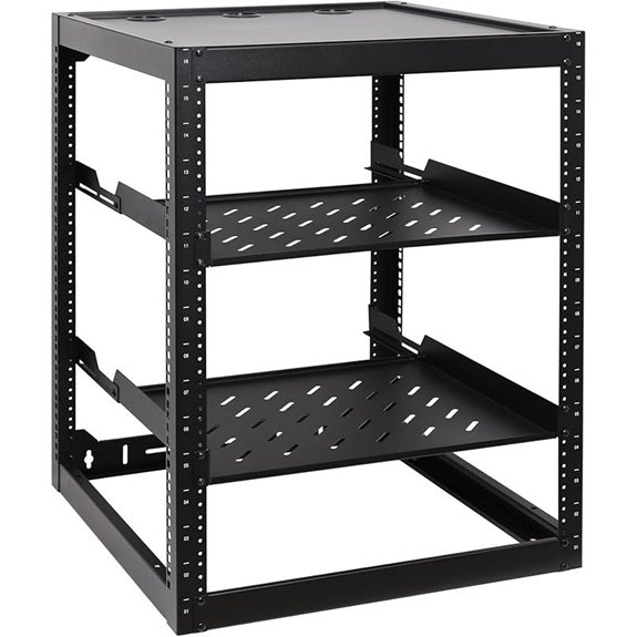 RackPath 16U Open Frame Network Rack with Shelves
