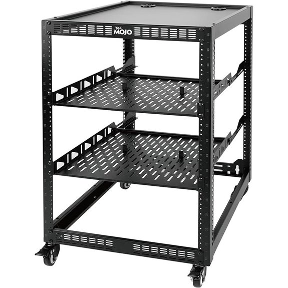 TECMOJO 16U Open Frame Network Rack with Casters