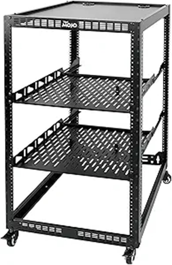 TECMOJO 20U Open Frame Network Rack with Casters