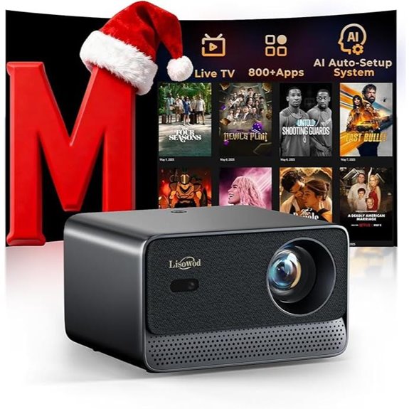 WiFi & Bluetooth 4K Outdoor Home Projector
