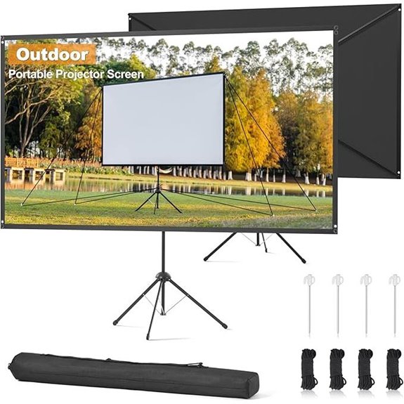 Outdoor 100 16:9 Portable Projector Screen with Stand