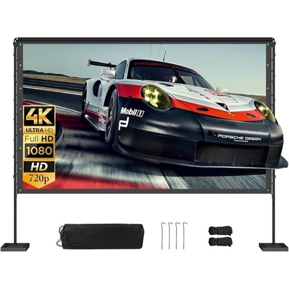 Queension 120 Outdoor Projector Screen with Stand