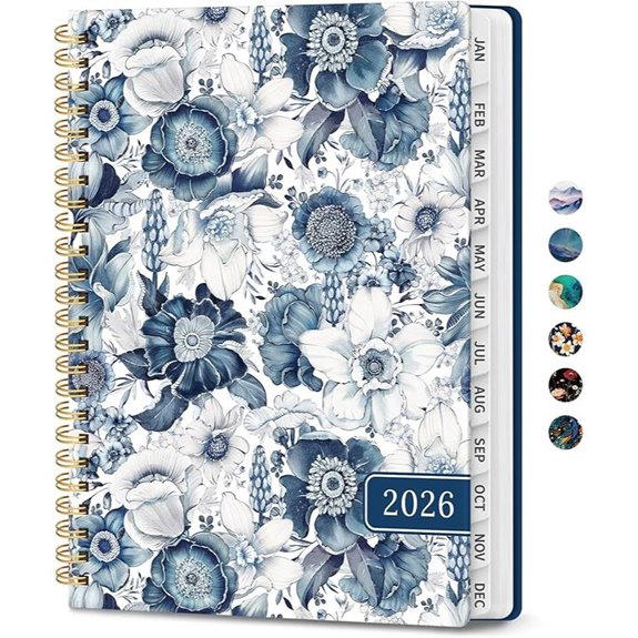 2026 Monthly & Weekly Planner with Tabs and Cover
