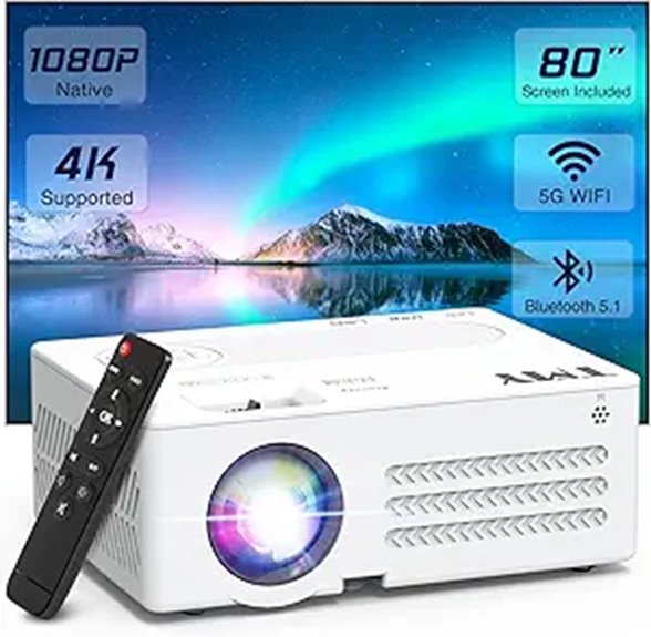 TMY 80 WiFi Bluetooth Native 1080P Portable Projector