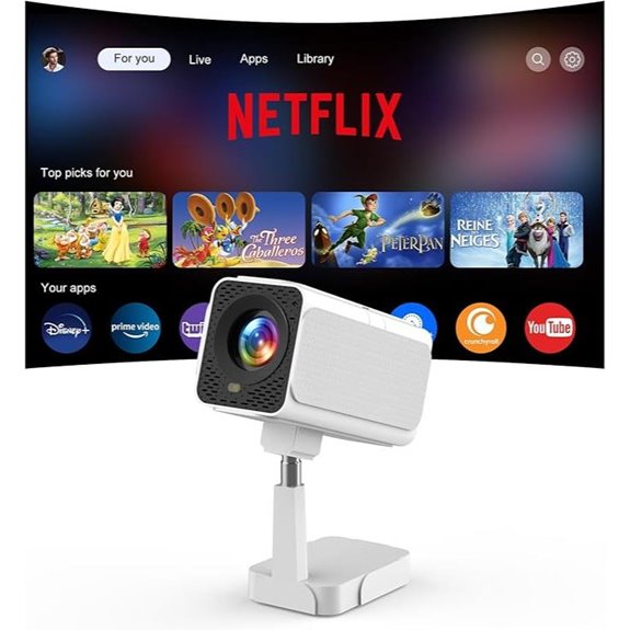 PANSEBA 4K WiFi Portable Projector with Netflix