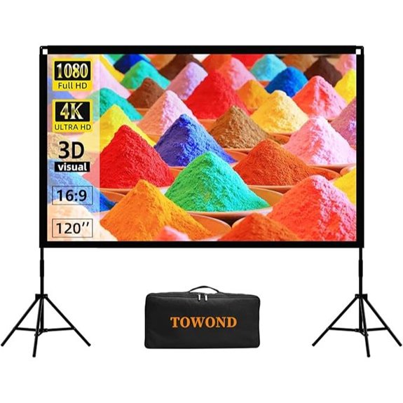 Towond 120 Portable Indoor Outdoor Projector Screen