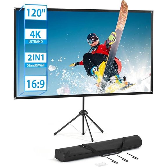 Portable 120-Inch Outdoor Projector Screen with Stand