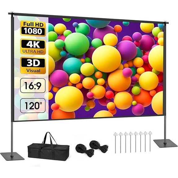 Outdoor 120 Portable Projector Screen with Stand