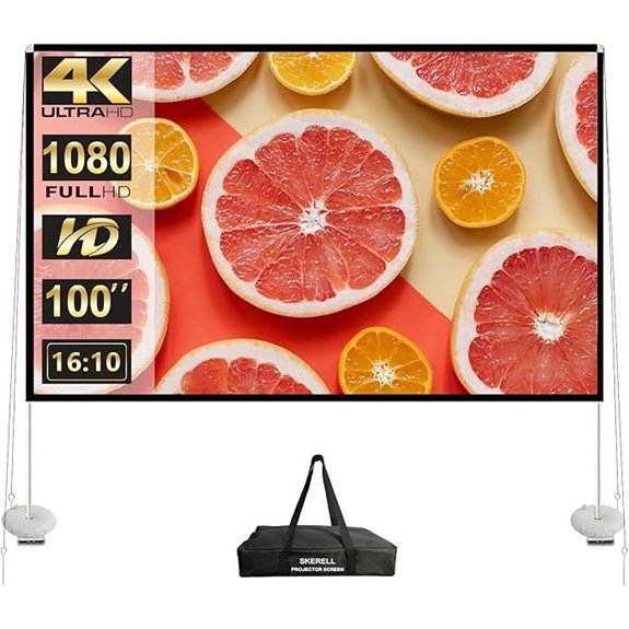 Outdoor 100 Portable Projector Screen with Stand