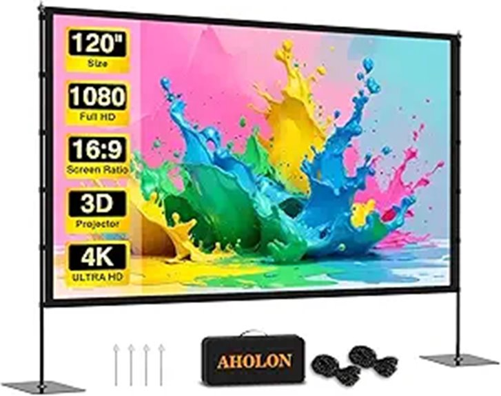 Outdoor 120 Portable Projector Screen with Stand