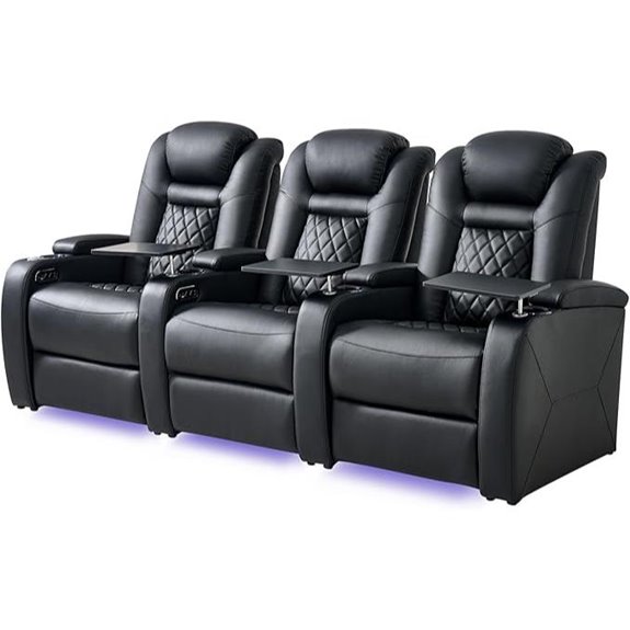 Home Theater Seating with Power Recline and Features