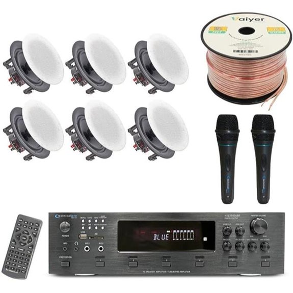 Home Audio Kit: 6-Channel 6000W Bluetooth Amplifier & Speakers