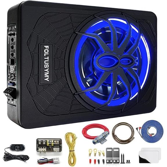 1200W 10 Slim Under Seat Car Subwoofer with Amp