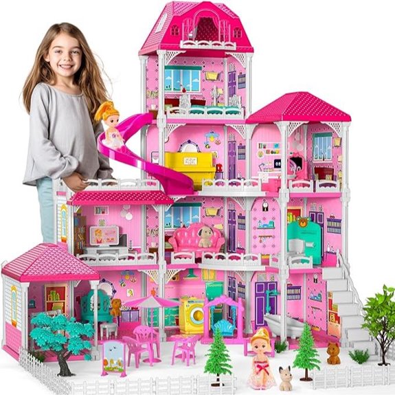 Doloowee Dollhouse with Princess Accessories for Girls