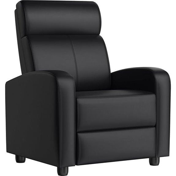 Yaheetech PU Leather Recliner Chair with Lumbar Support
