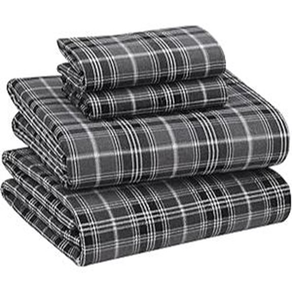 RUVANTI Queen Flannel Sheet Set 100% Cotton Grey