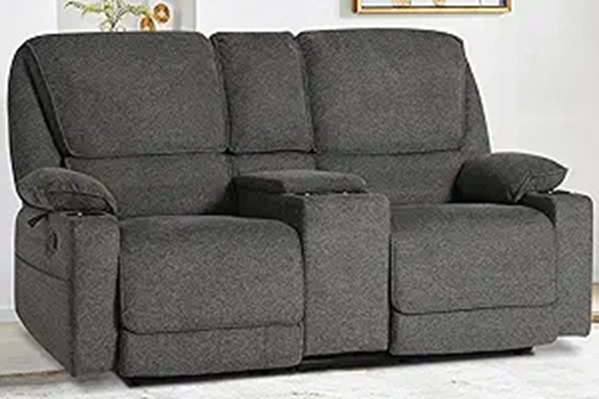 KIGOTY Recliner Loveseat with Console and Cup Holders
