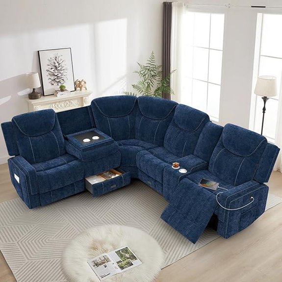 Home Theater Recliner Sectional Sofa with Storage