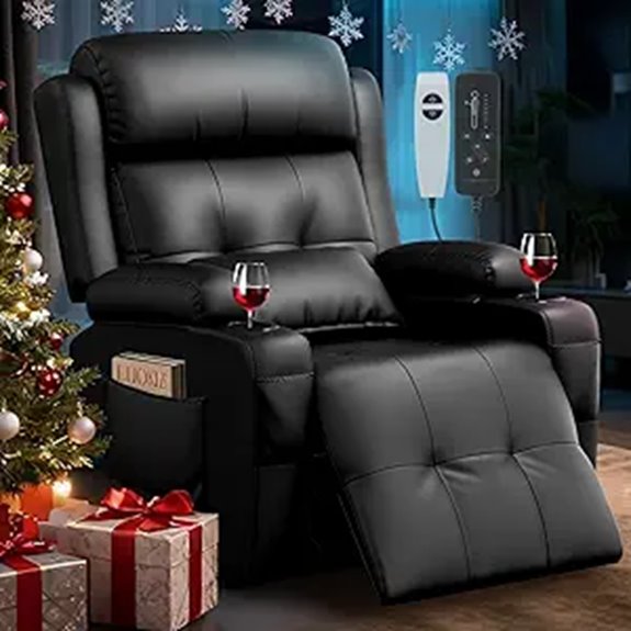 Home Theater Recliner Chair with Massage and Cup Holders
