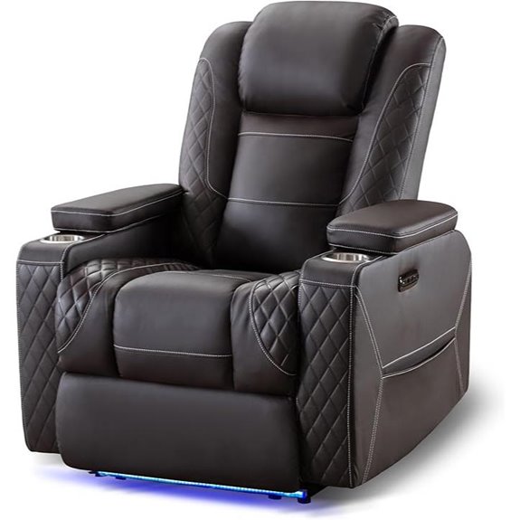 TUNYI Power Recliner Sofa with USB & LED Light