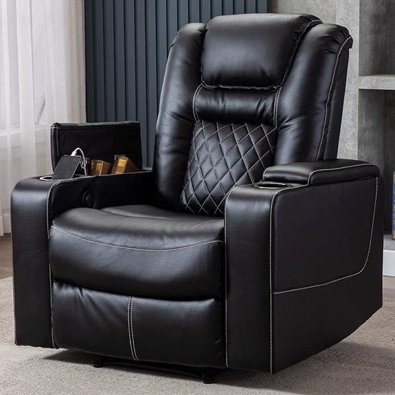 CANMOV Recliner Chair with USB Ports and Cup Holders