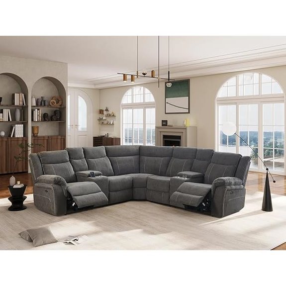 Power Reclining Sectional Sofa with USB & Storage