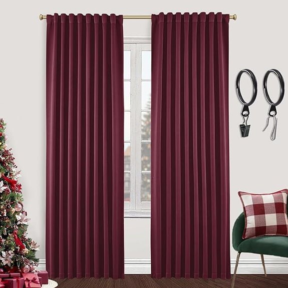 Shineland Red Living Room Curtains 96-Inch Length