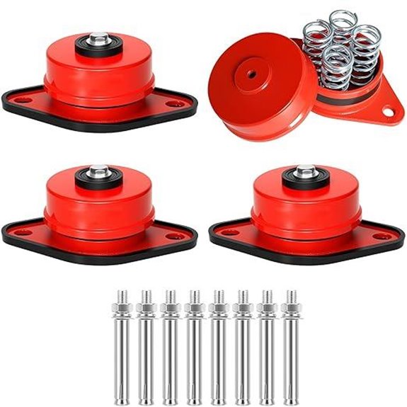 Red Spring Vibration Isolators with Mounting Bolts