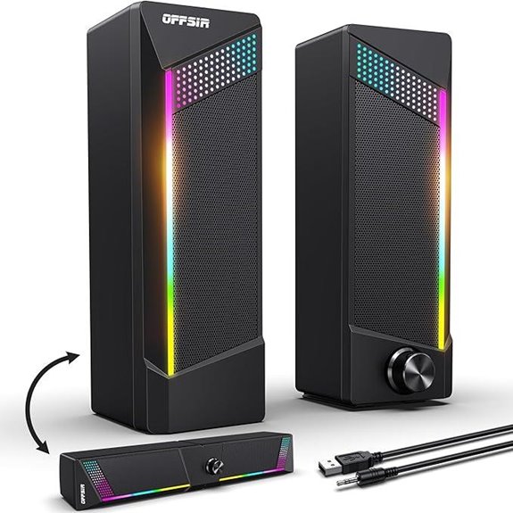 2-in-1 RGB Gaming Computer Speakers (Pair)